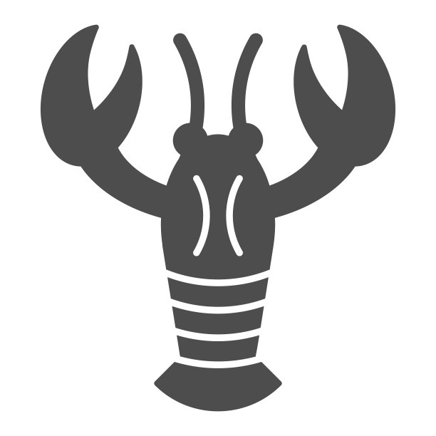 小龙虾固体图标甲壳类动物图片下载