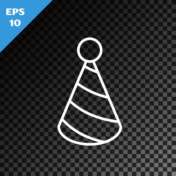 白线党帽图标孤立上透明图片下载