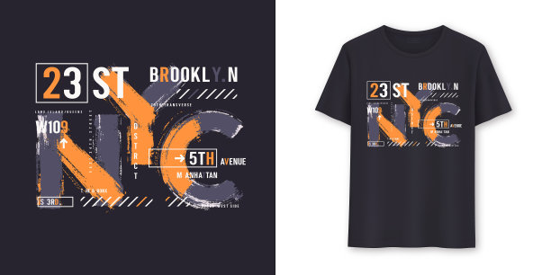 纽约城市t恤图形设计图片下载
