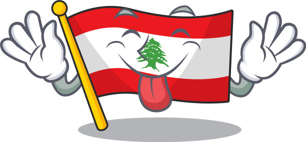 舌出国旗黎巴嫩以字形图片下载