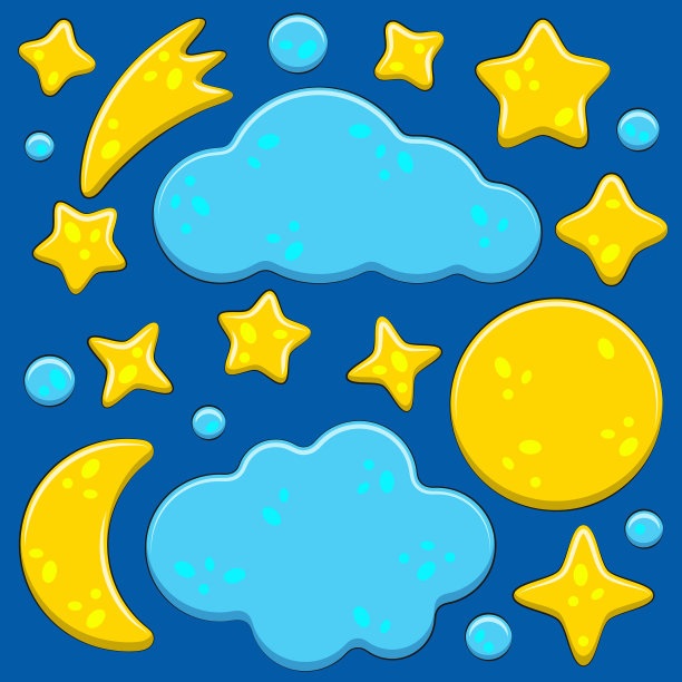 设置图像与夜空月亮星星图片下载