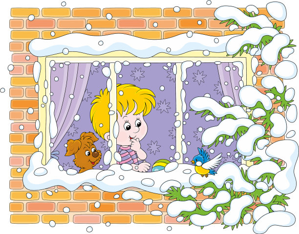 小男孩和小狗在看一只小鸟图片下载