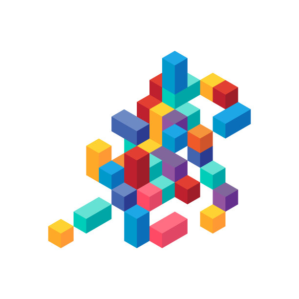 抽象现代彩色几何等距图片下载