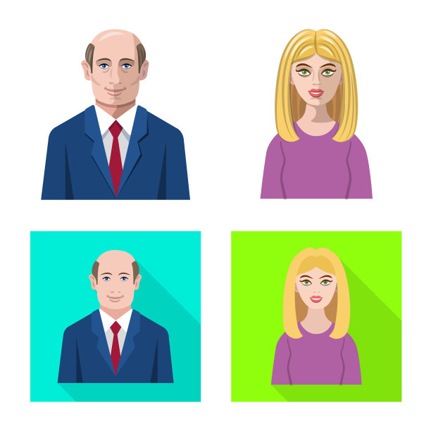 孤立对象发型和职业符号图片下载