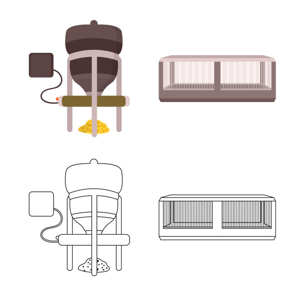 孤立对象农村和植物标志设置图片下载
