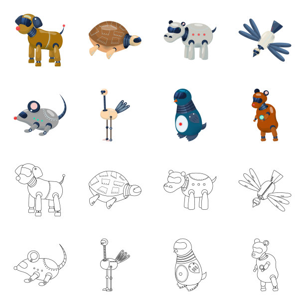 玩具和科学标志集图片下载