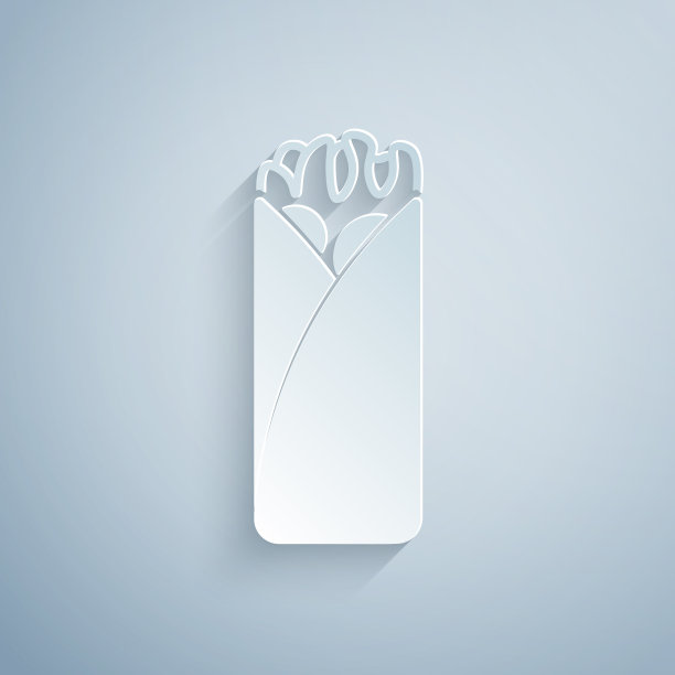 剪纸玉米煎饼图标孤立在灰色背景图片下载