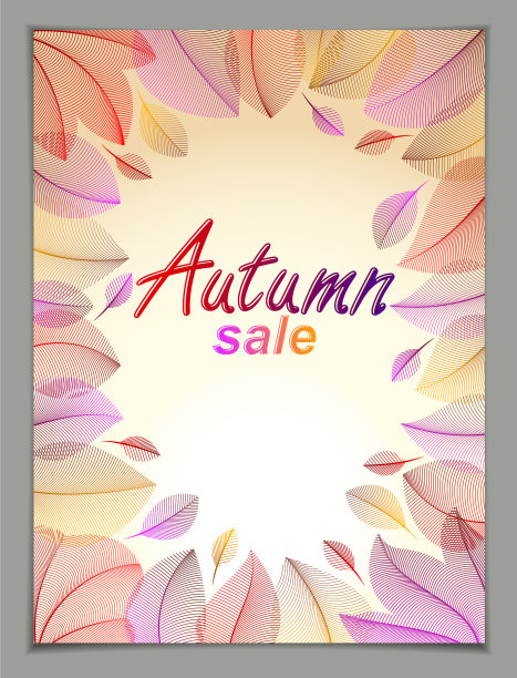 设计垂直横幅与秋季打字标志图片下载