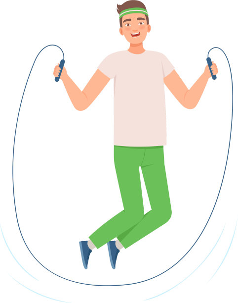 黑发男子正在跳绳图片下载