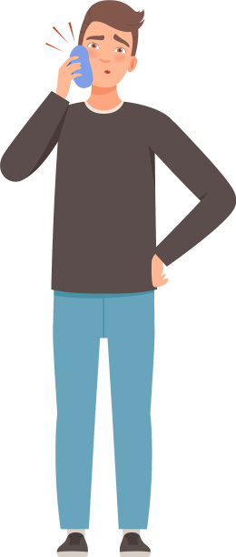 深色头发的男人脸上挂着感冒图片下载