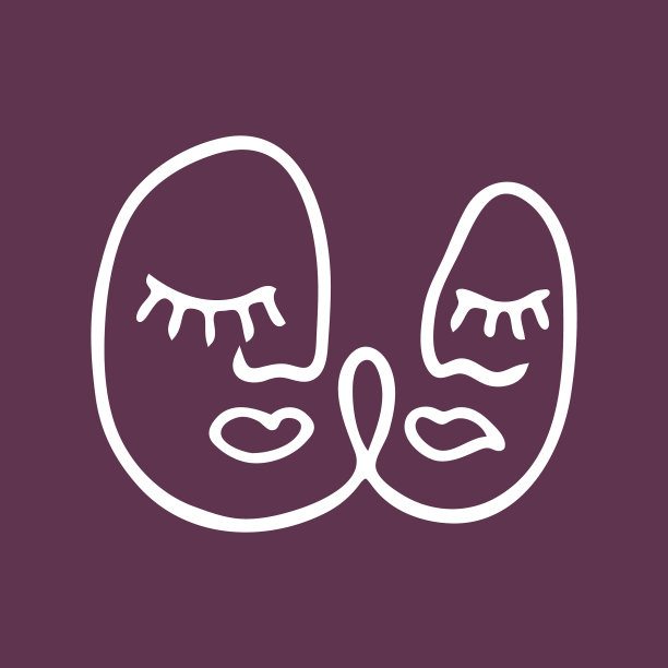 抽象线条艺术夫妇图标图片下载