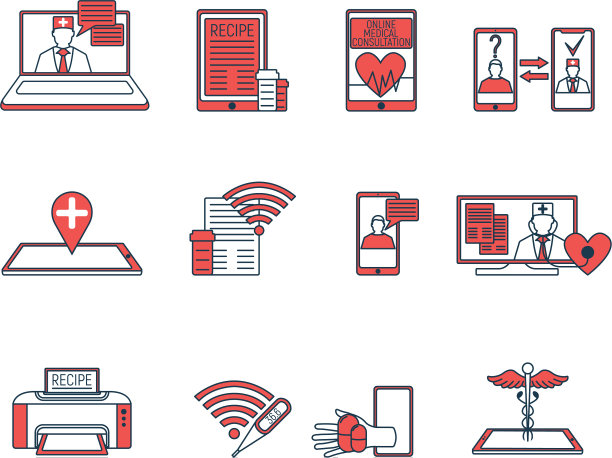 设置医疗保健行业的医疗图标概念图片下载