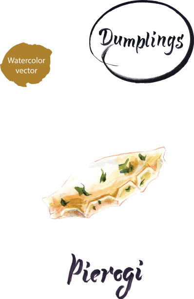 波兰饺子水彩画图片下载
