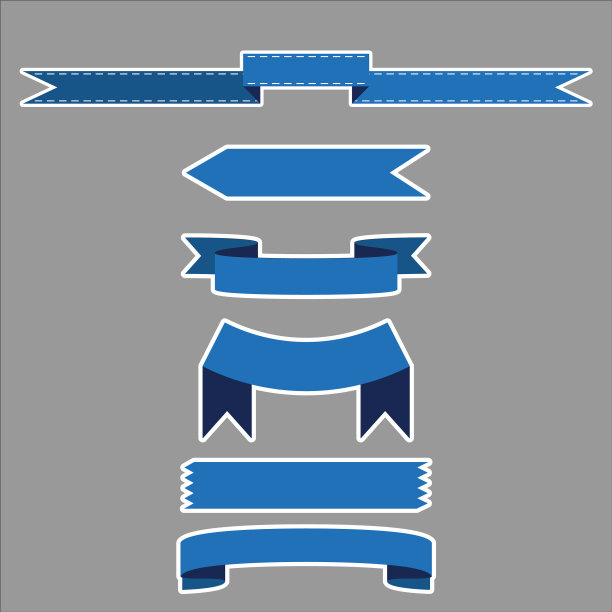 设置蓝丝带横幅图标图片下载