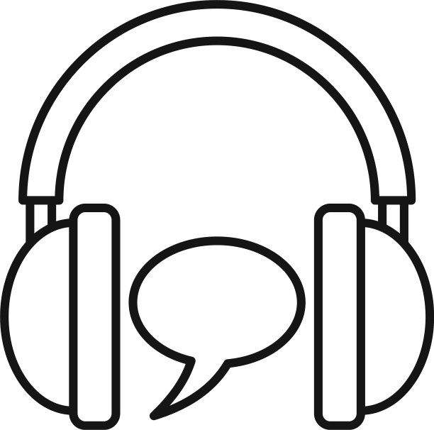 音频耳机教育图标轮廓风格图片下载