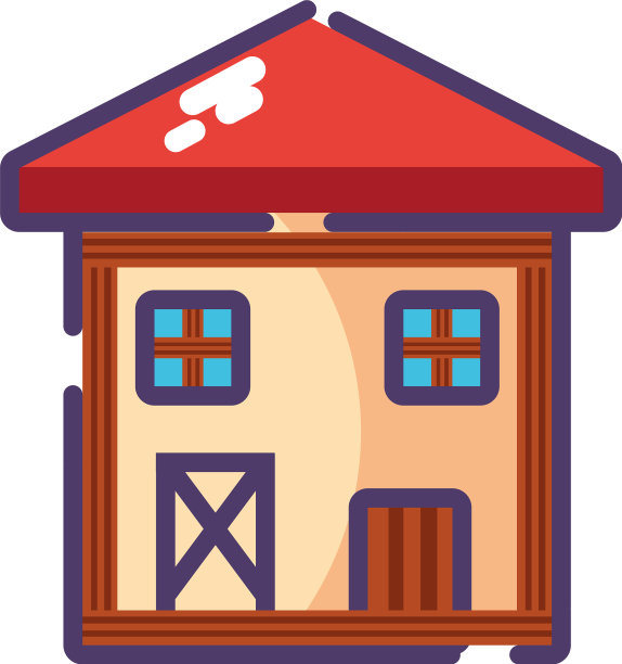 房子正面的白色背景图片下载