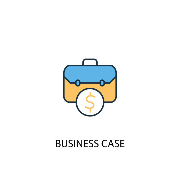 打印商业案例概念2彩色线图标图片下载