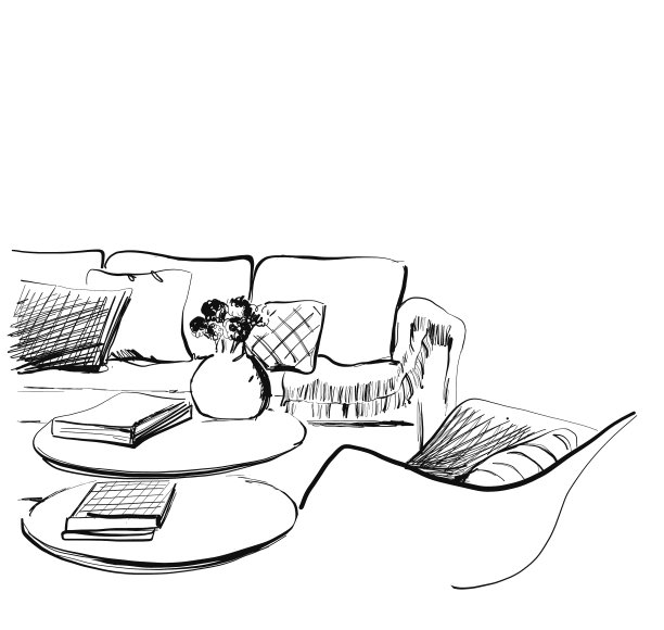 现代室内写生沙发图片下载