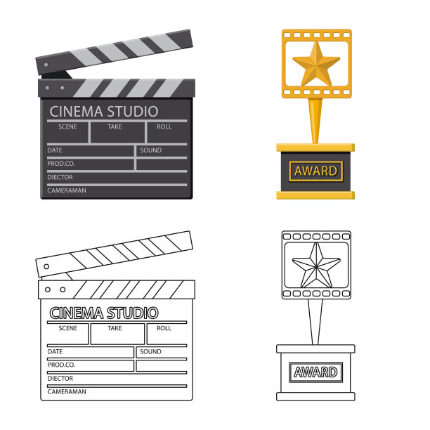 设计电视和电影符号图片下载