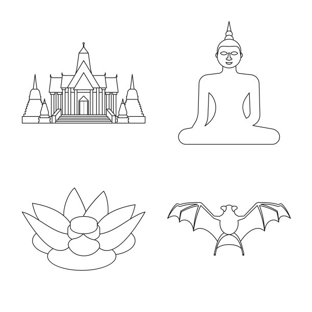 设计地标和文化符号集图片下载