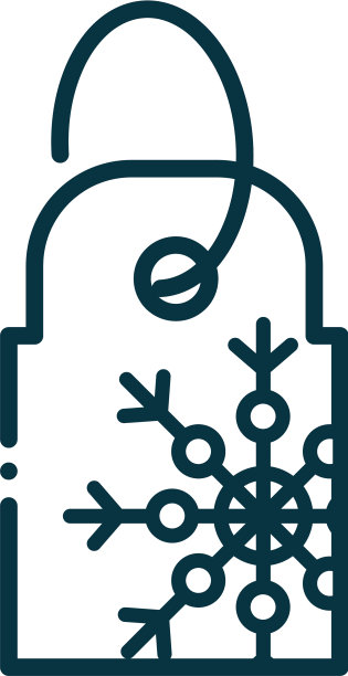 标签雪花快乐圣诞线图标图片下载