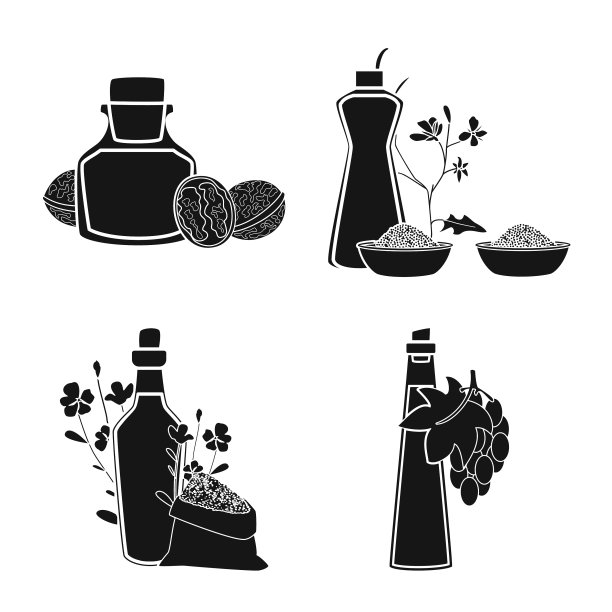 孤立对象石油和农业符号集图片下载