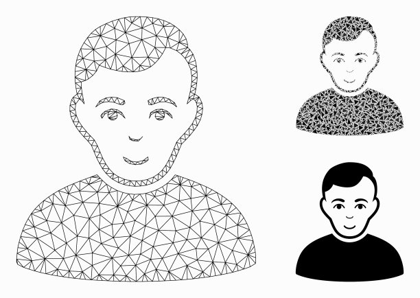 用户网格胴体模型和三角形马赛克图片下载