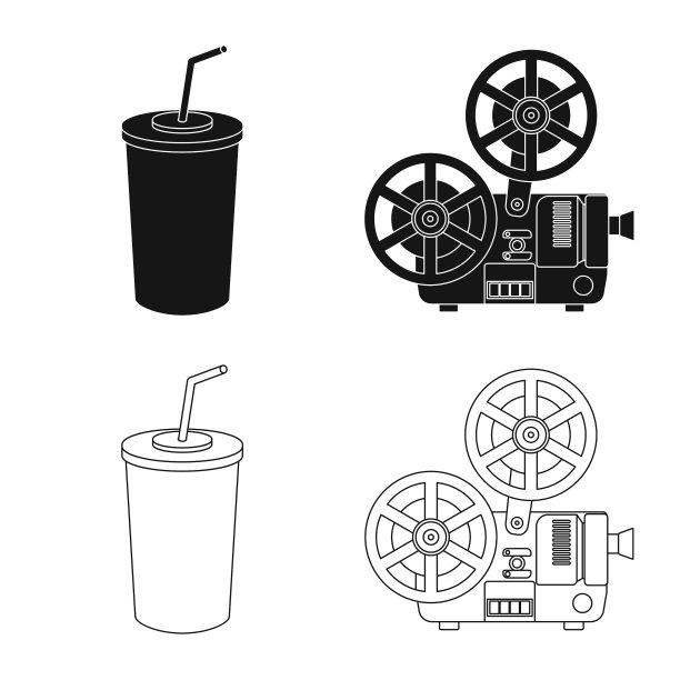设计电视和电影符号图片下载