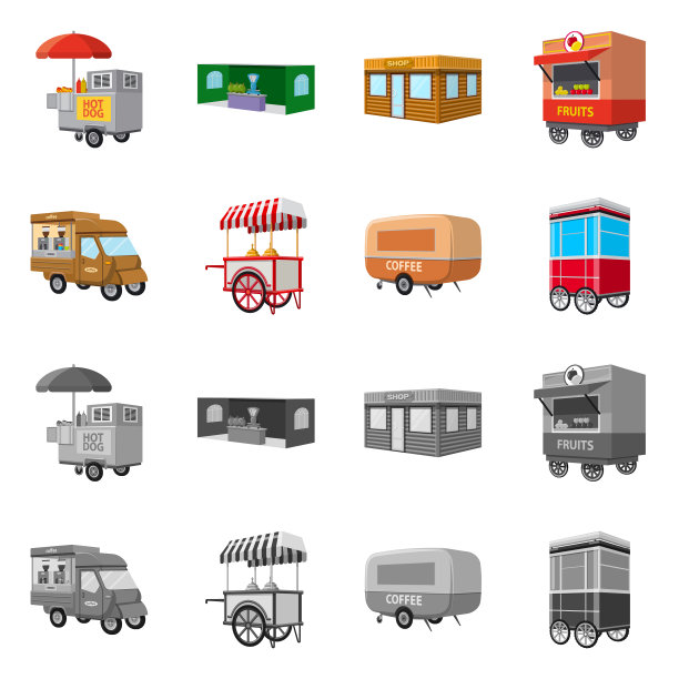 设计营销和帐篷图标集图片下载