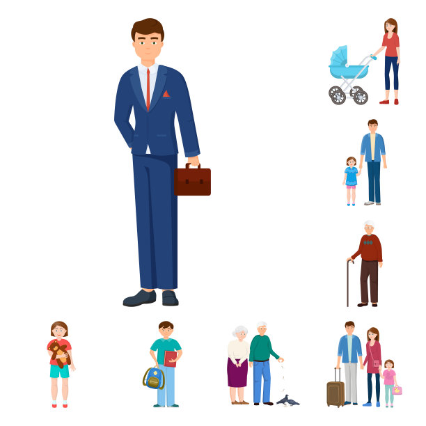 孤立对象族和人的签名集图片下载