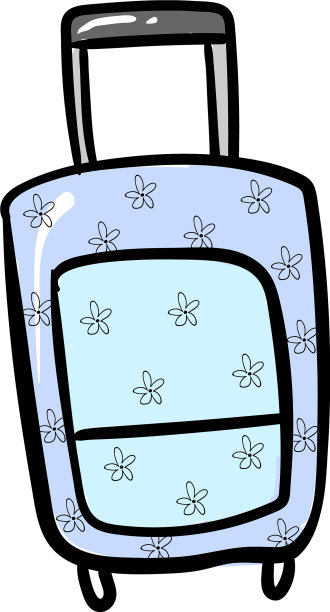 白色底色的蓝色手提箱图片下载