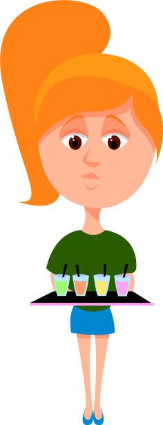 白色背景下的鸡尾酒女郎图片下载