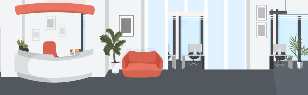 创意联合办公中心与前台图片下载