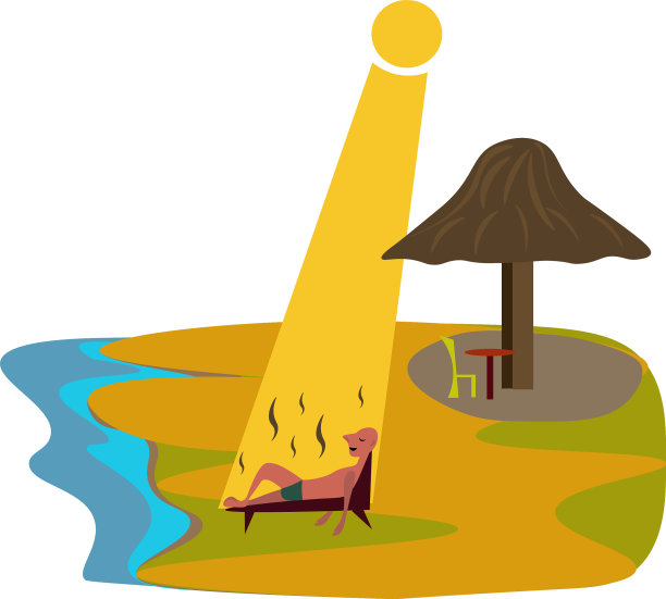 白色背景上的太阳上的男人图片下载