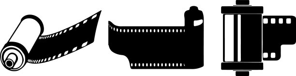 电影图标上的白色背景图片下载