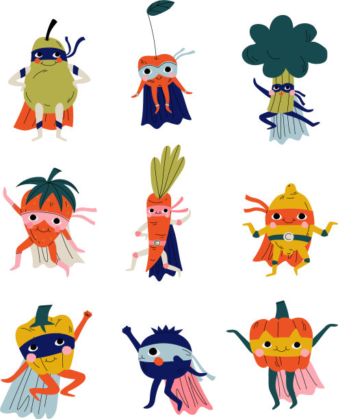 收集有趣的超级英雄水果和图片下载