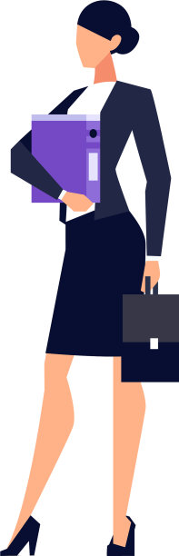 女商人在一个扁平的风格孤立的白色图片下载