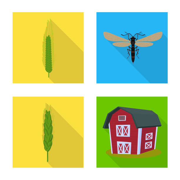 小麦和玉米的标志集图片下载