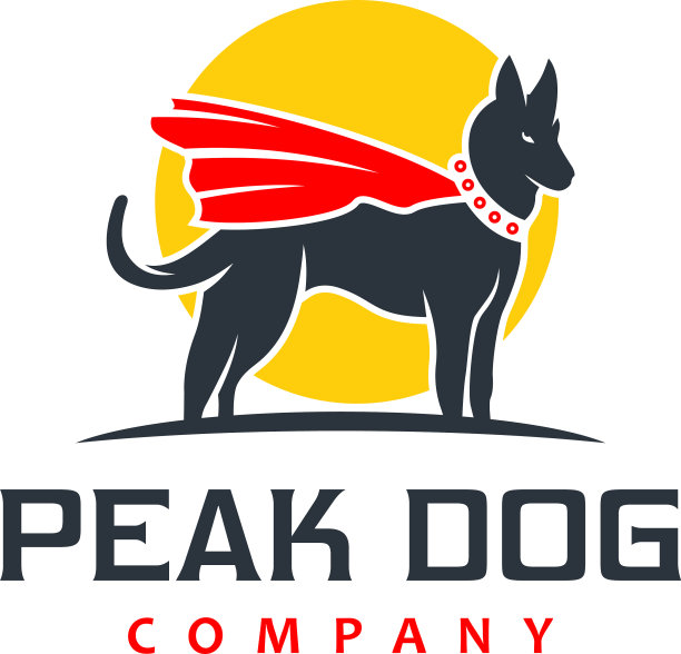 超级英雄狗狗动物标志设计图片下载