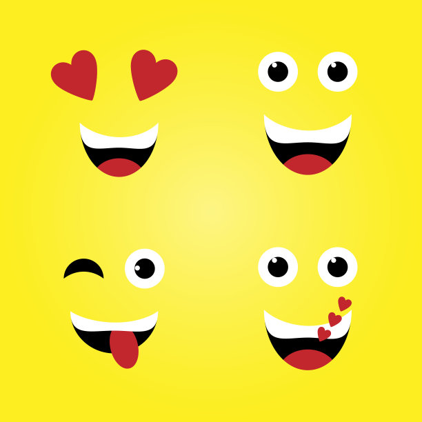 微笑把五彩缤纷的表情设置成扁平的表情图片下载