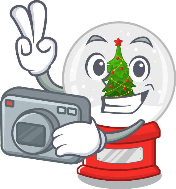 摄影师圣诞雪球孤立与图片下载