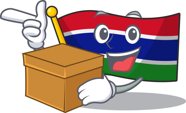 带有冈比亚吉祥物造型的旗子图片下载