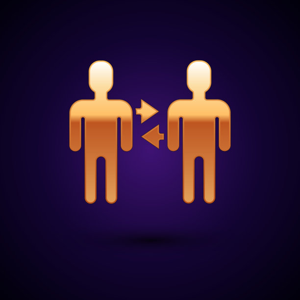 金色的项目团队基地图标隔离在深蓝色图片下载