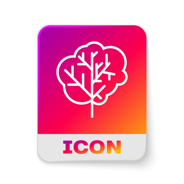 白色树图标孤立在白色背景图片下载