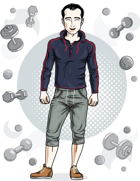 自信英俊的黑发青年站了起来图片下载