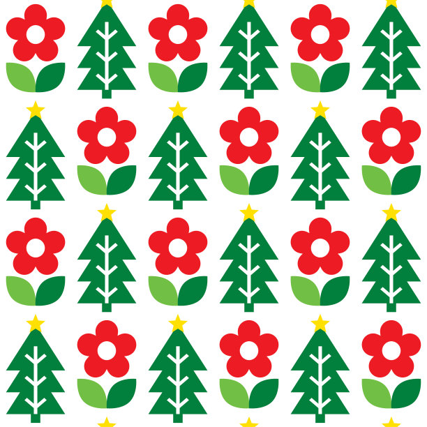 北欧圣诞民间艺术无缝图案图片下载