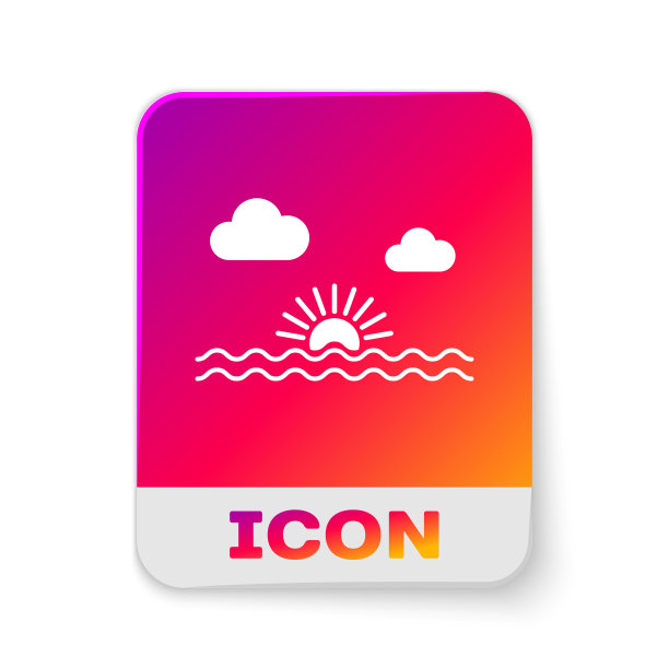 白色日落图标孤立在白色的背景图片下载