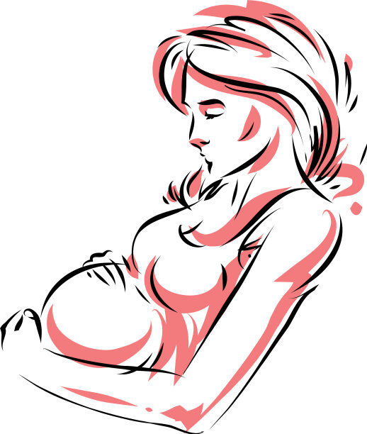 怀孕女性美丽的身体轮廓图片下载