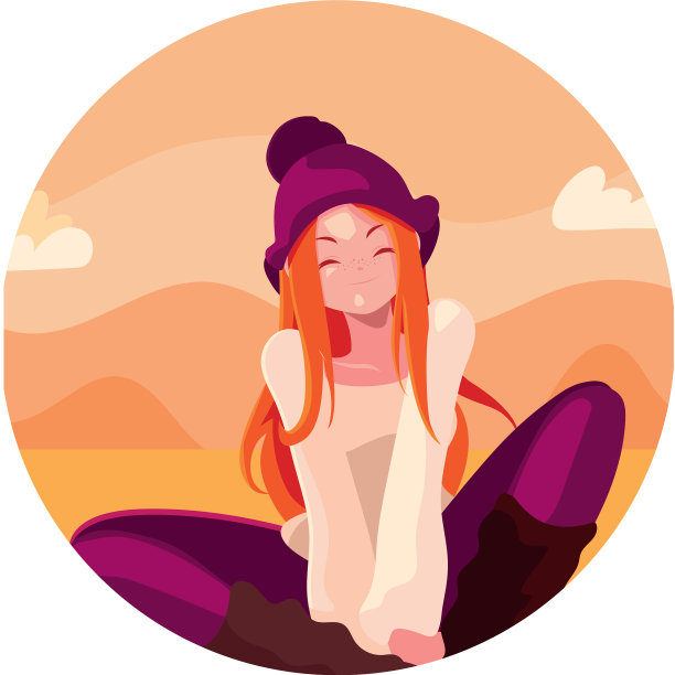 女人在秋天的设计图标图片下载