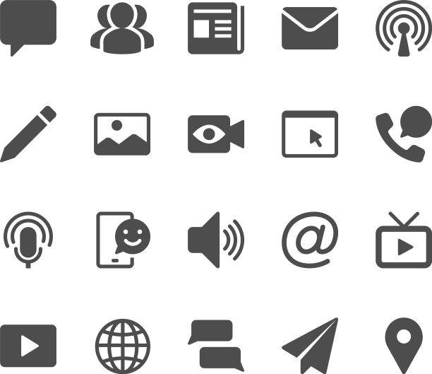 媒体和通信符号图标图片下载